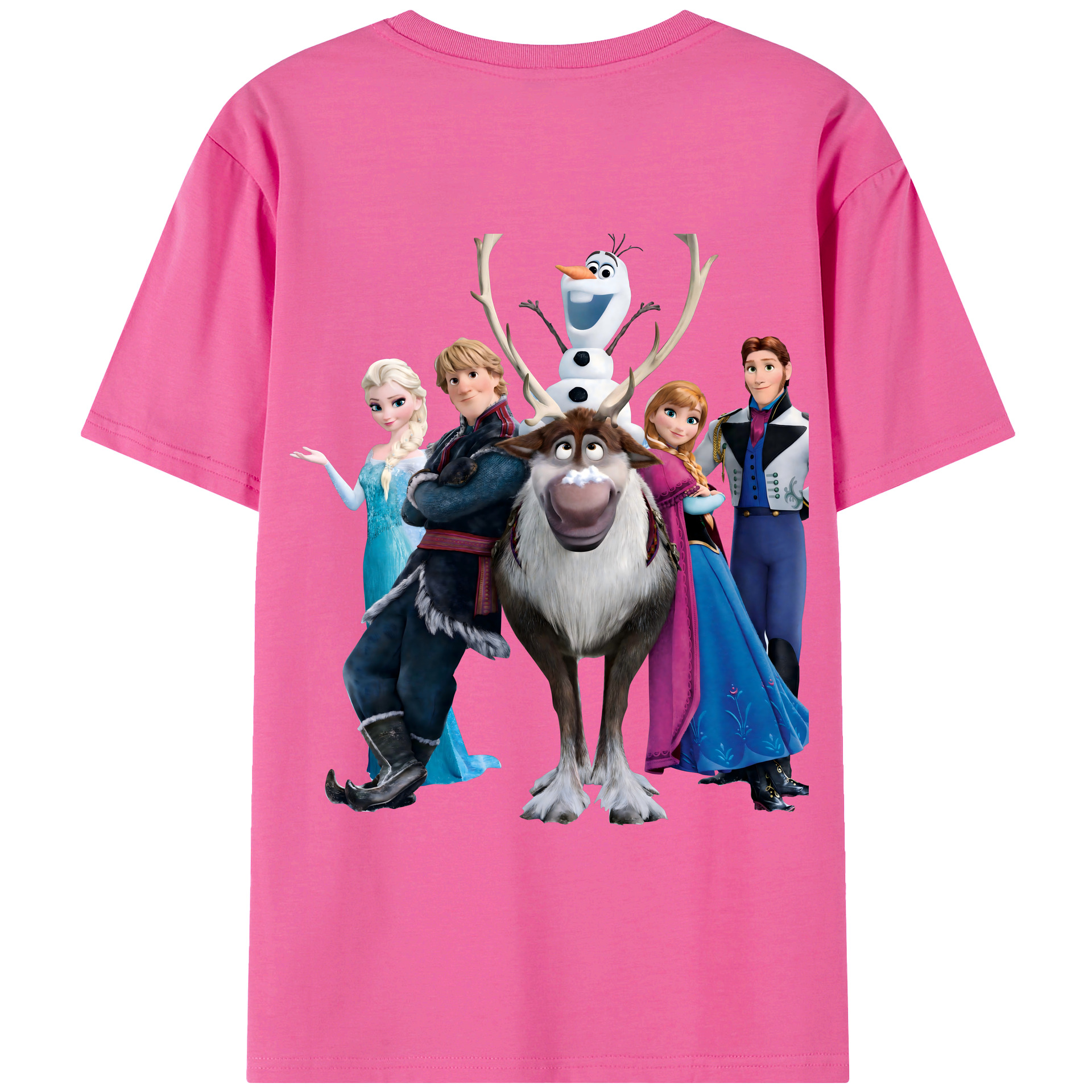 （画像用） アナと雪の女王 アンナ エルサ Frozen Anna Elsa レディース半袖Tシャツ(バックプリント)